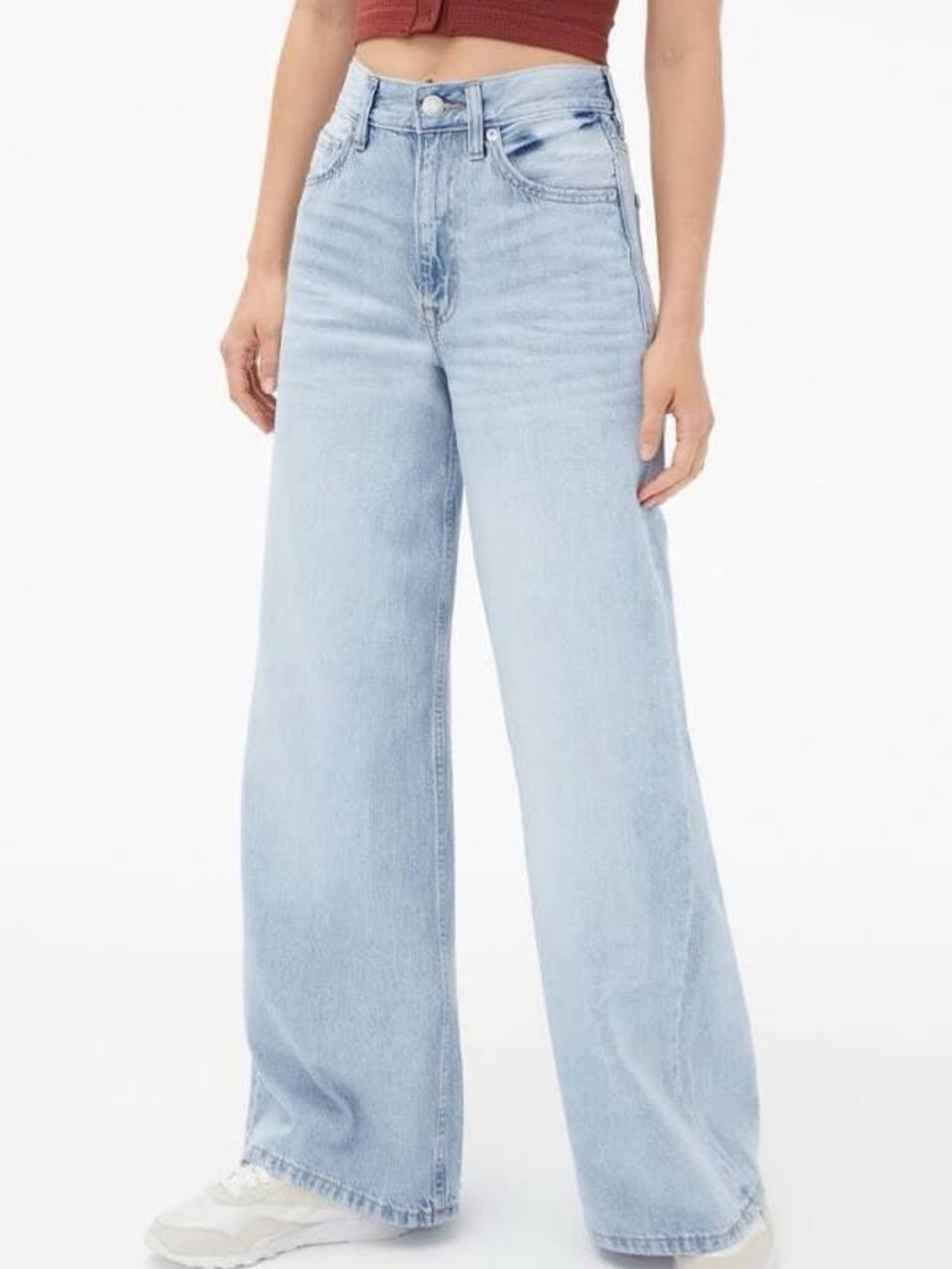 Aeropostale High Rise Super Wide Leg Light Blue Jeans